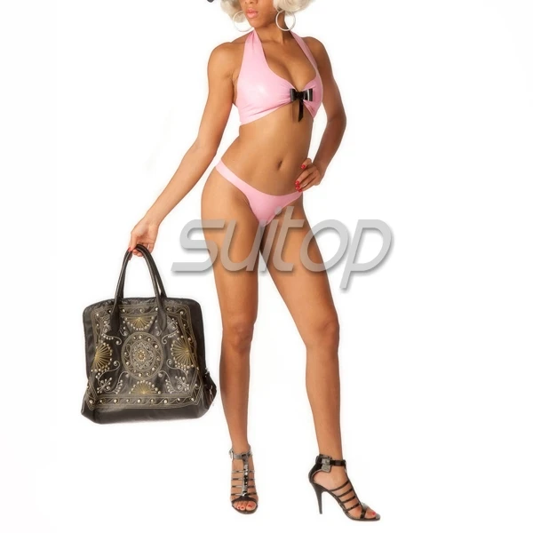 Резиновый латексный бюстгальтер с латексными трусиками латексное нижнее белье |