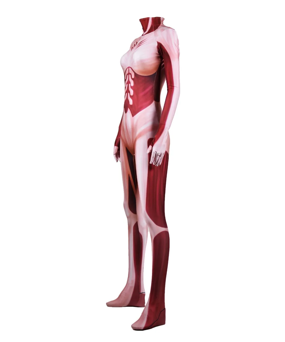 Annie Leonhardt женский костюм титана для косплея 3D принт атака на титанов зентай