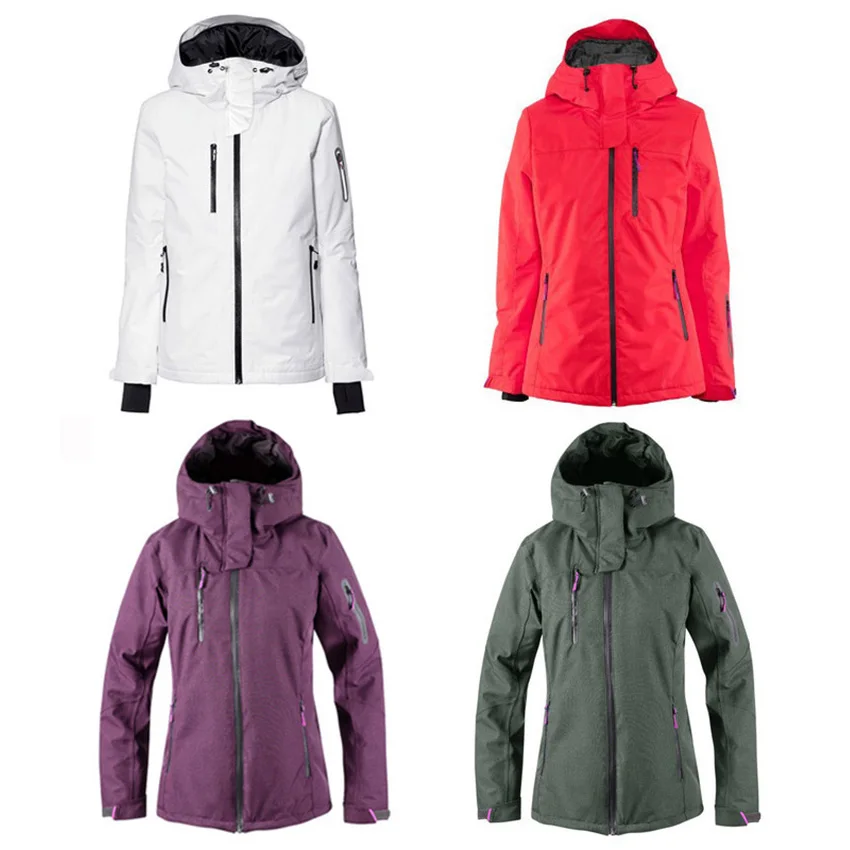 Для женщин Лыжный Сноуборд Куртки костюм Открытый Водонепроницаемый с капюшоном