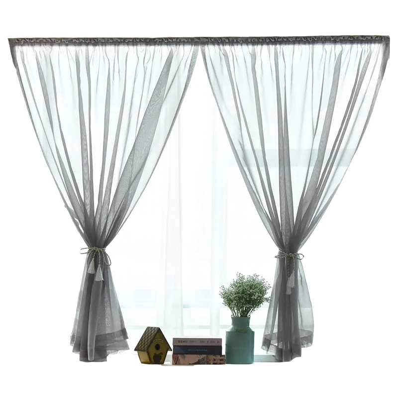 Занавеска Magic Paste однотонная Тюлевая драпировка для дверей и окон прозрачная