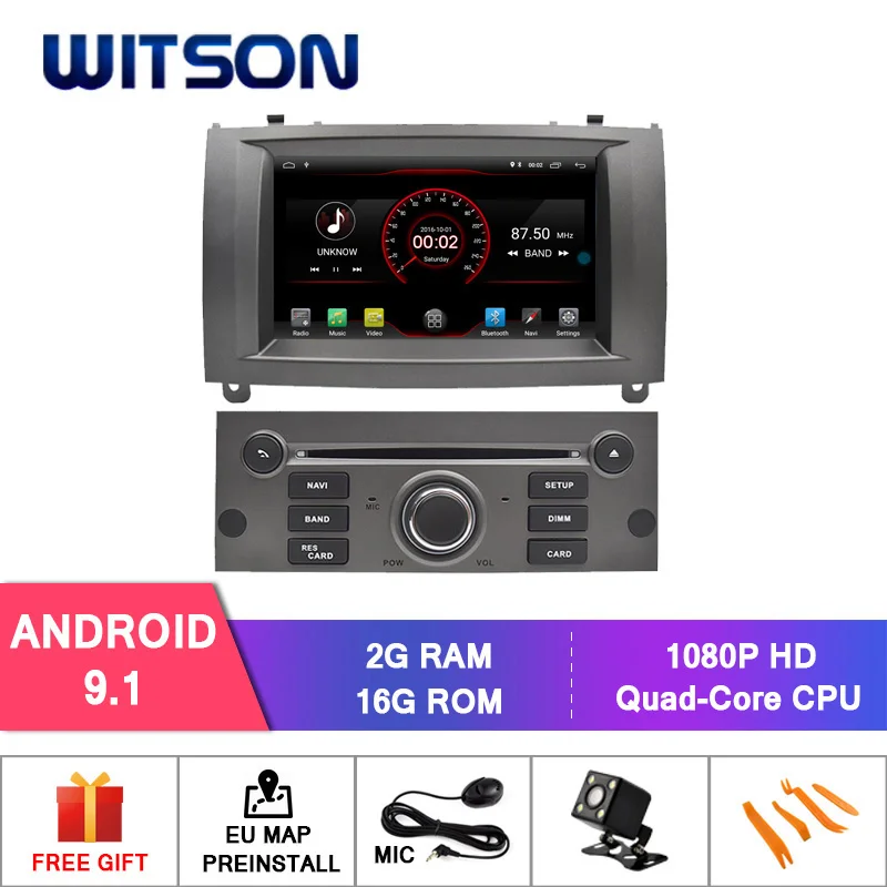 Германский запас! WITSON для PEUGEOT 407 автомобильный dvd плеер gps Android 9 0 ips HD экран Радио