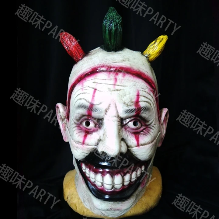 The new hot dreadful clown mask latex big smiley face creepy evil adult Halloween costumes