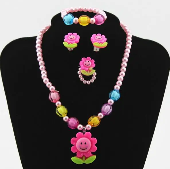 1 комплект новинка Милая Детская бижутерия браслет кольцо серьги|jewelry gift box|gifts