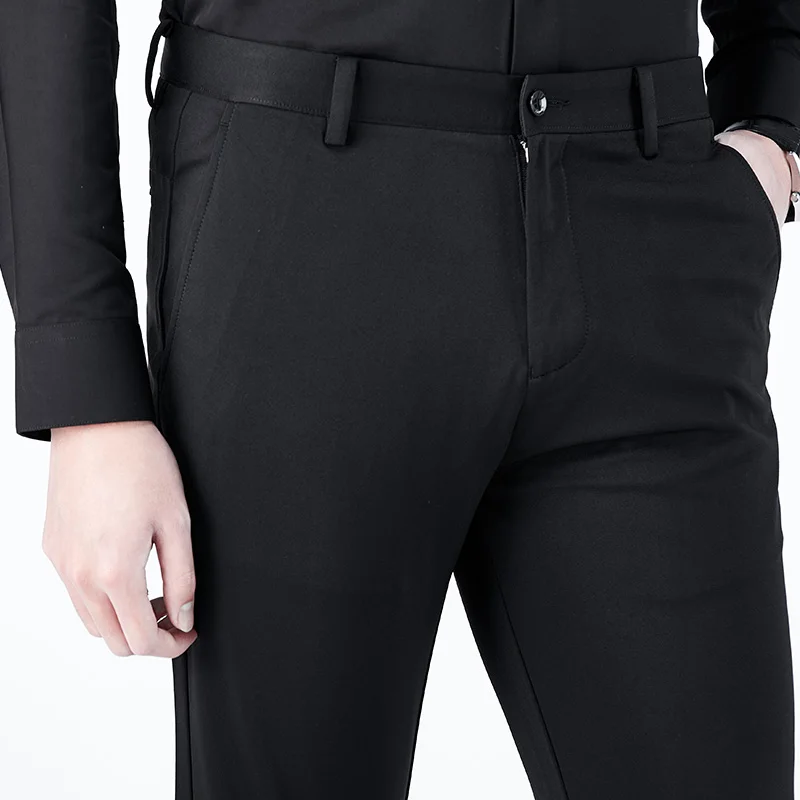 

New Suit Pants Mens Dress Pants Slim Fit Youth Business Office Trousers Mens Pants Formal Perfume Masculino Black Pants 2-40