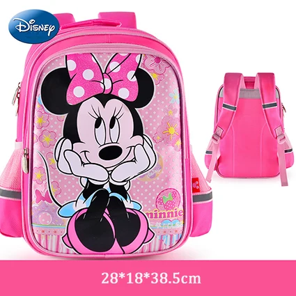 pink Disney бренд Микки Классический рисунок студент Back Pack Дети сумка Детская рюкзак школьный для мальчиков и девочек Bagpack Класс 1-6 - Цвет: pink