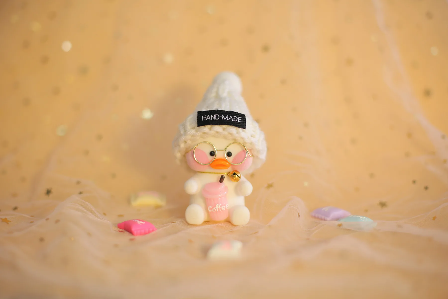 8 см Kawaii LaLafanfan кафе подвеска с форме утки брелок мультфильм милый утка автомобиль Декор животные куклы девочка игрушки подарок на день рождения для детей