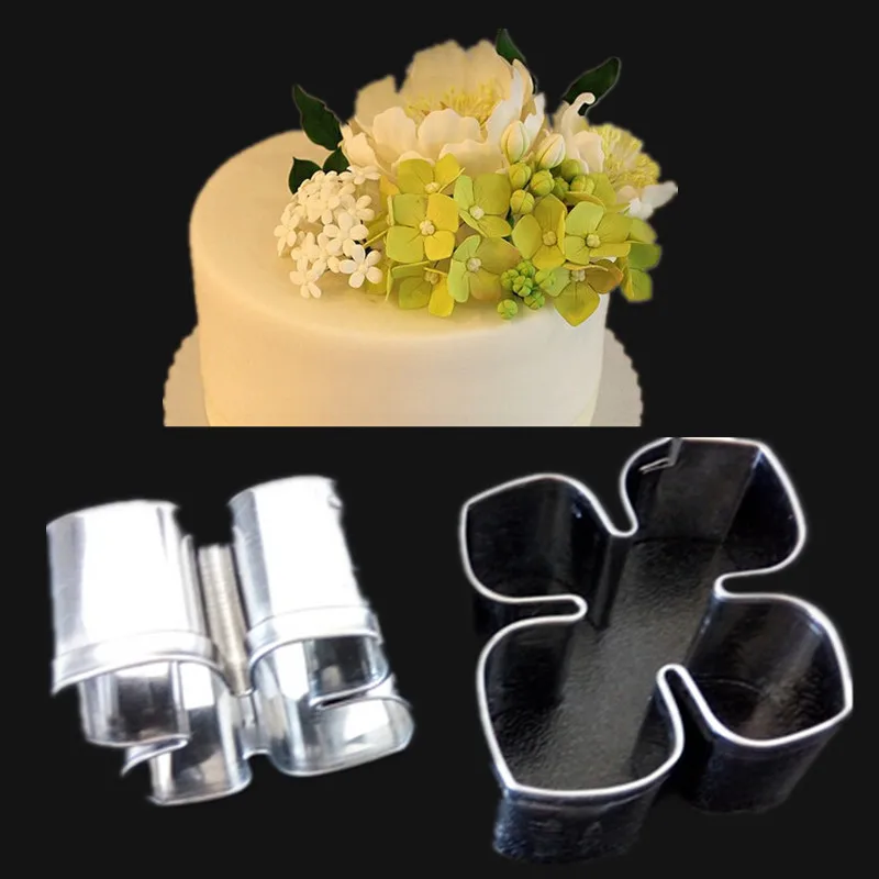 Hot Sale 2PCS/Lot Petal Cake Mold Hydrangea Flower Pattern Stainless Steel Metal Cupcake Decorating Molds Baking Tools | Дом и сад