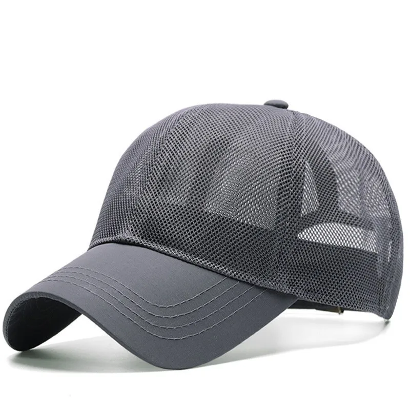 full mesh gray Мужская кепка большого размера, летняя мужская кепка, сетчатая Кепка, Мужская кепка, быстро сохнет, s M 55-60 см L 60-65 см - Цвет: full mesh gray