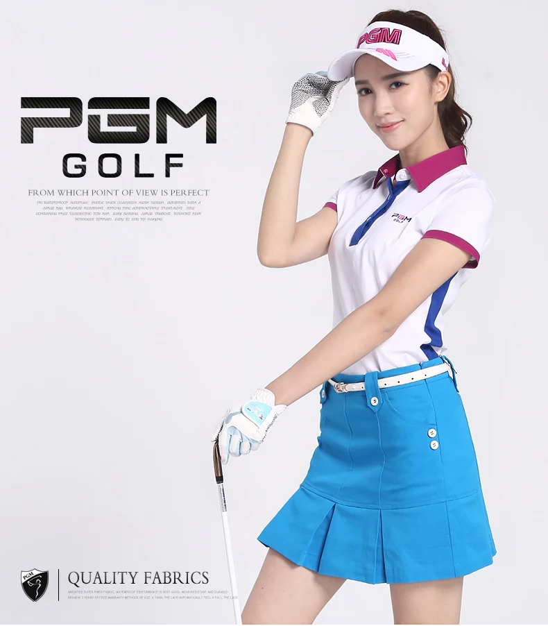 2017 PGM golf clothing ladies Korean version of the golf Stitching color short sleeve T shirt breathable stretch, Free shipping
