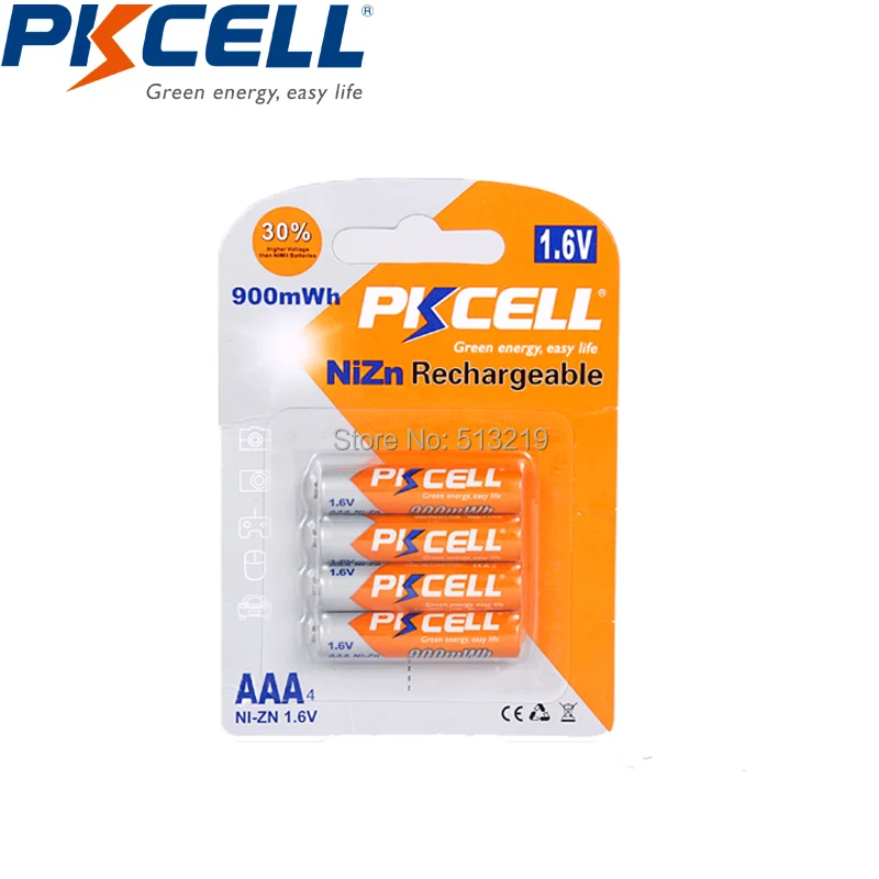 8 шт./2 карты PKCELL1.6v AAA 900mwh NI ZN аккумуляторная батарея 3A батареи aaa nizn batteria для