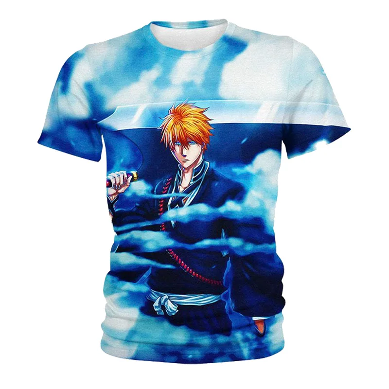BT-022 Bleach, футболка, аниме, футболки для мужчин и женщин, 3D принт, Gintama BLEACH, футболки, летняя футболка, мультяшный дизайн, футболки, модная уличная одежда, топы - Цвет: BT-022