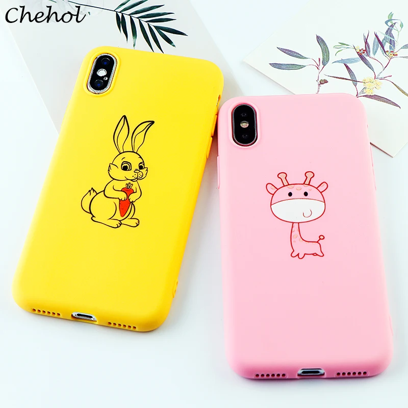Забавный мобильный телефон чехлы для iPhone 6 S 7 8 Plus X XS MAX XR чехол милый кролик Мягкий