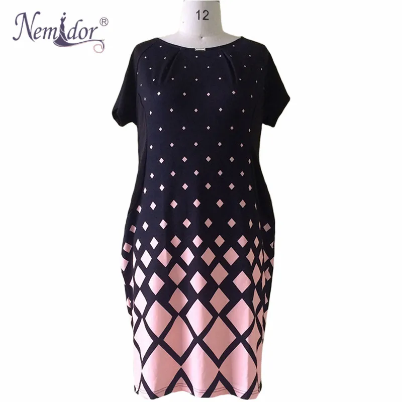 Женское платье с коротким рукавом Nemidor Повседневное средней длины большого