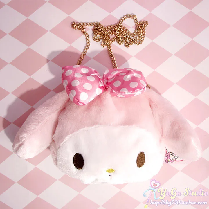 Gold Мультяшная милая плюшевая кукла hello kitty My Melody Cinnamoroll pomparin, сумка через плечо, детский бумажник кошелек сумка для девочек, подарки - Color: Gold