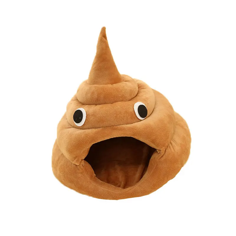 Funny Poop Pet Cat Beds Mat House Cat Dog Puppy Kennel Sleeping Bags Winter Warm Sofa Pet Home Cat Beds Mat Tent Nest Cave Bed
