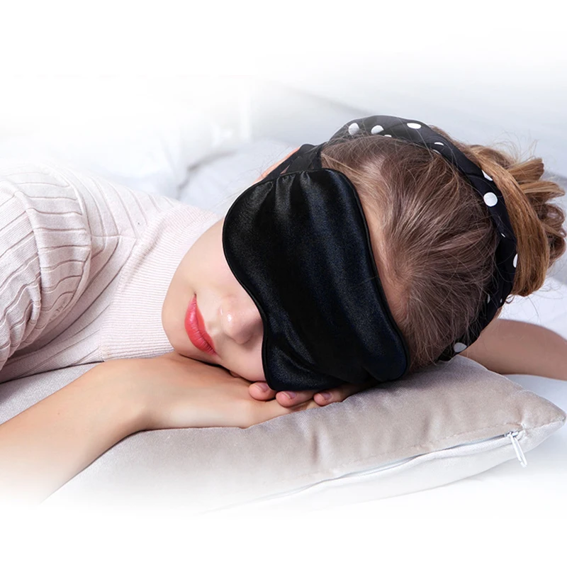 

Natural Silk Sleep Mask Blindfold Eyepatch Soft Smooth Eye Mask Eyeshade Cover Eye Shade Bandage Rest Travel Sleeping Aid Patch