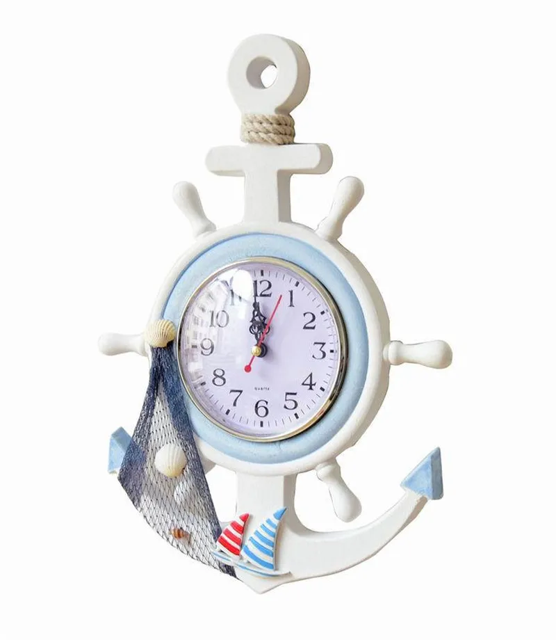 DIY электронные настенные часы Reloj средиземноморские деревянные парусный руль
