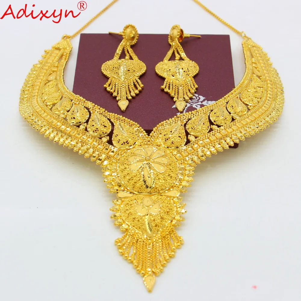Adixyn этнические кисточки ожерелье/серьги/подвеска золотого цвета/медь Свадебный
