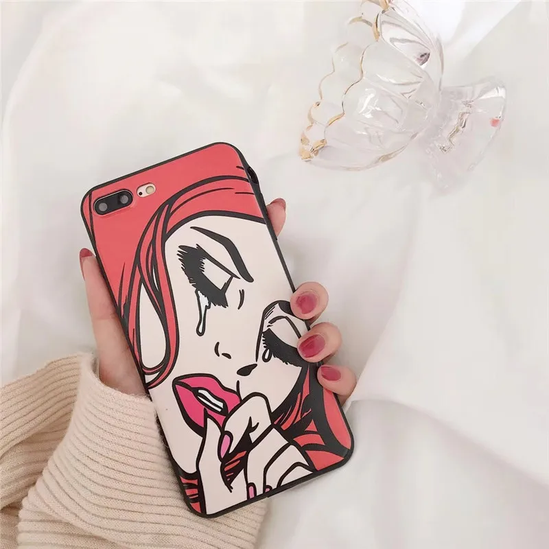 Автопортрет красные волосы девушка X Apple6plus мобильный телефон оболочки IPhone7plus/6s/8