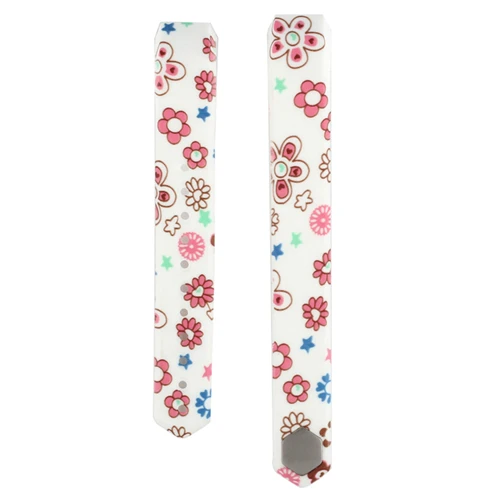 red flower Сменный ремешок для fitbit Ace/Alta HR, силиконовый ремешок на запястье с металлической застежкой, цветочный дизайн, большой/маленький - Цвет: red flower