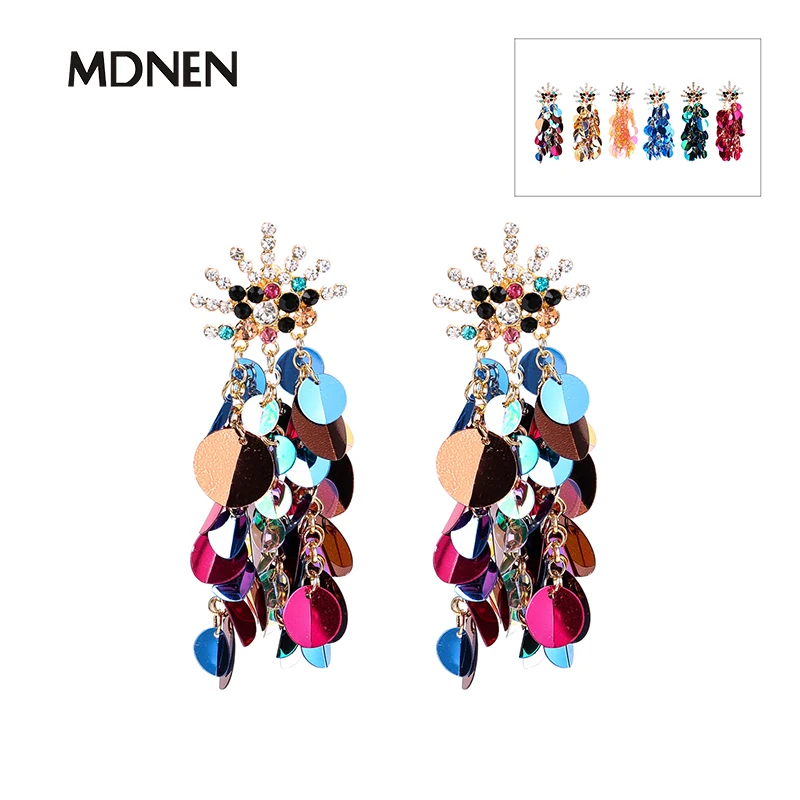 Модные ювелирные изделия 6 цветов модные серьги с блестками эффектные Висячие