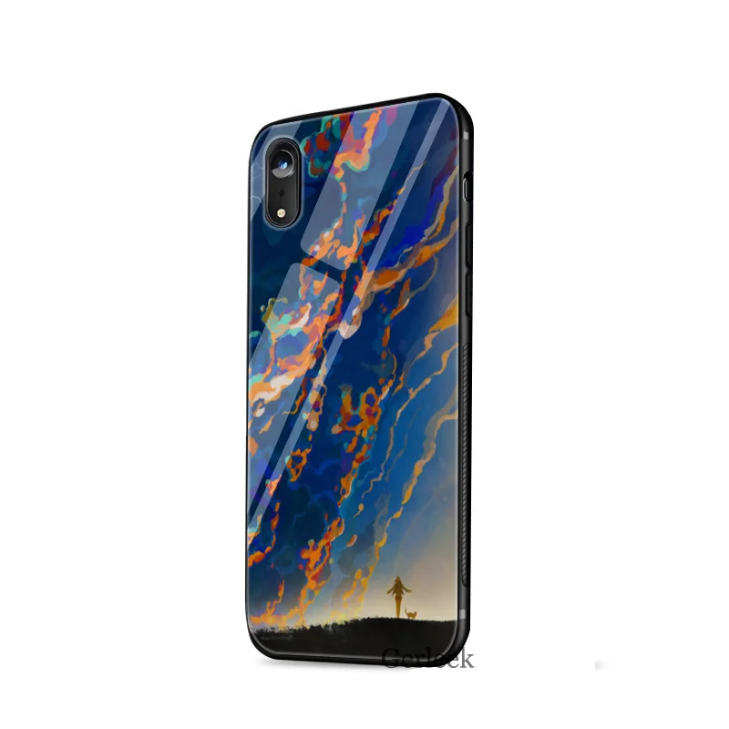 Стеклянный чехол для телефона с изображением заката неба iPhone 5 5S SE 6 6s 7 8 Plus X XS XR