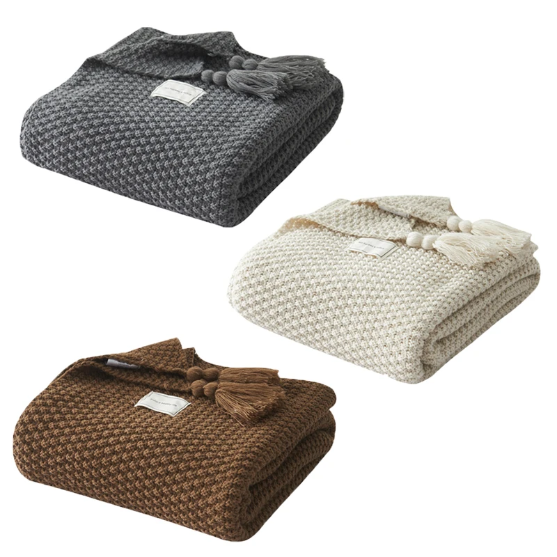 2019 плед с кисточками цельный вязаный для дивана стул домашний декоративный