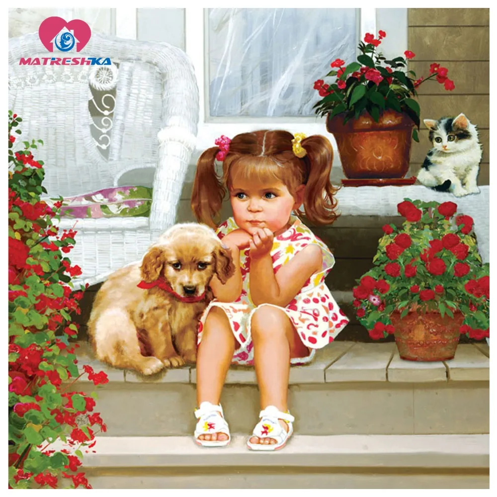 Diamond embroidery girl Set for stitch Painting rhinestones Mosaic diamond full compilation drawings gift | Дом и сад