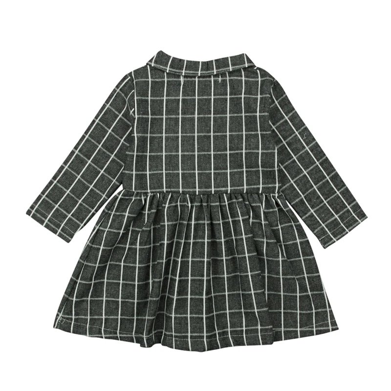 Rorychen Girls Dress Autumn and Winter Clothes Plaid Printed 2018 New Design Kids Casual Dresses | Детская одежда и обувь