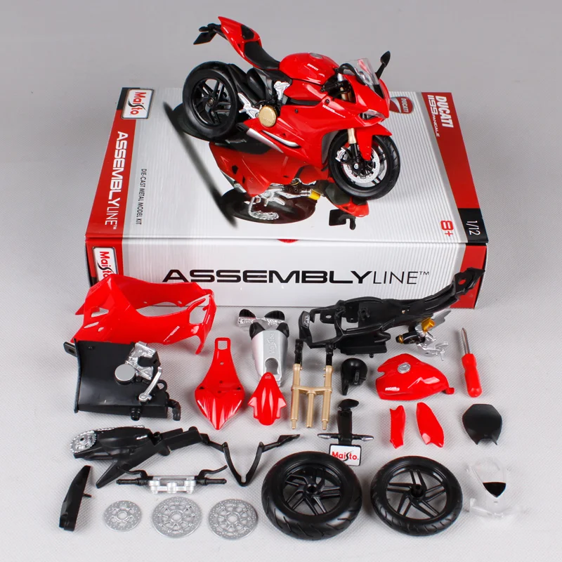 Комплект моделей мотоциклов и велосипедов Maisto 1:12 Ducati 1199 PANIGALE DIY Бесплатная