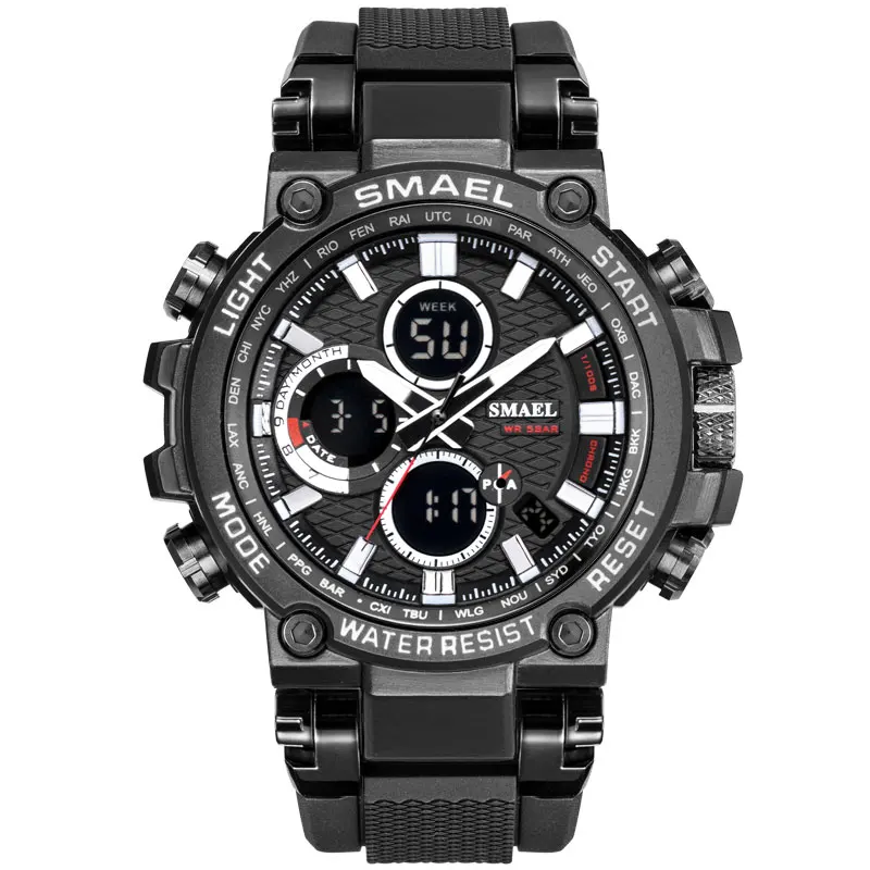 

SMAEL Brand Black Men Sport Watches Led Digital Wristwach Multi-Functional Men Clock Led Shock Sport Quartz Wirstwatches