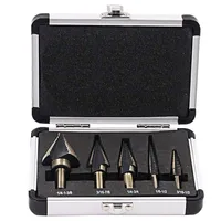 Haбop ступенчатых cвepл 5шт, в металлическом кейсе#4