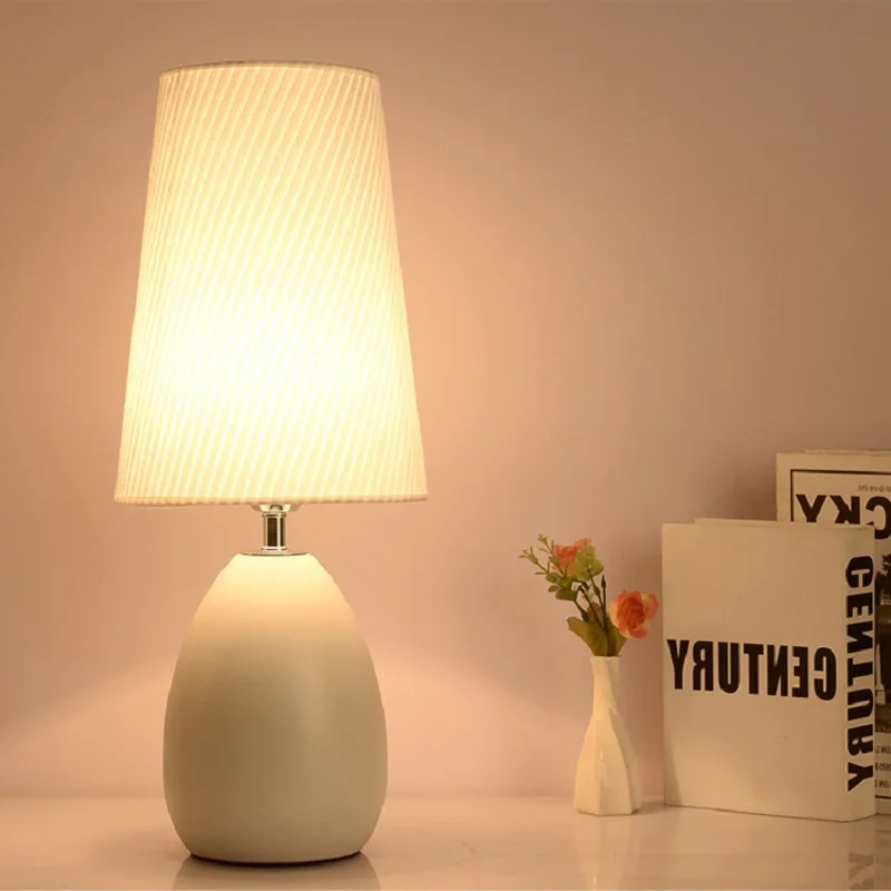 Современная Элегантная настольная лампа из ткани 90 260 В светодиодсветодиодный