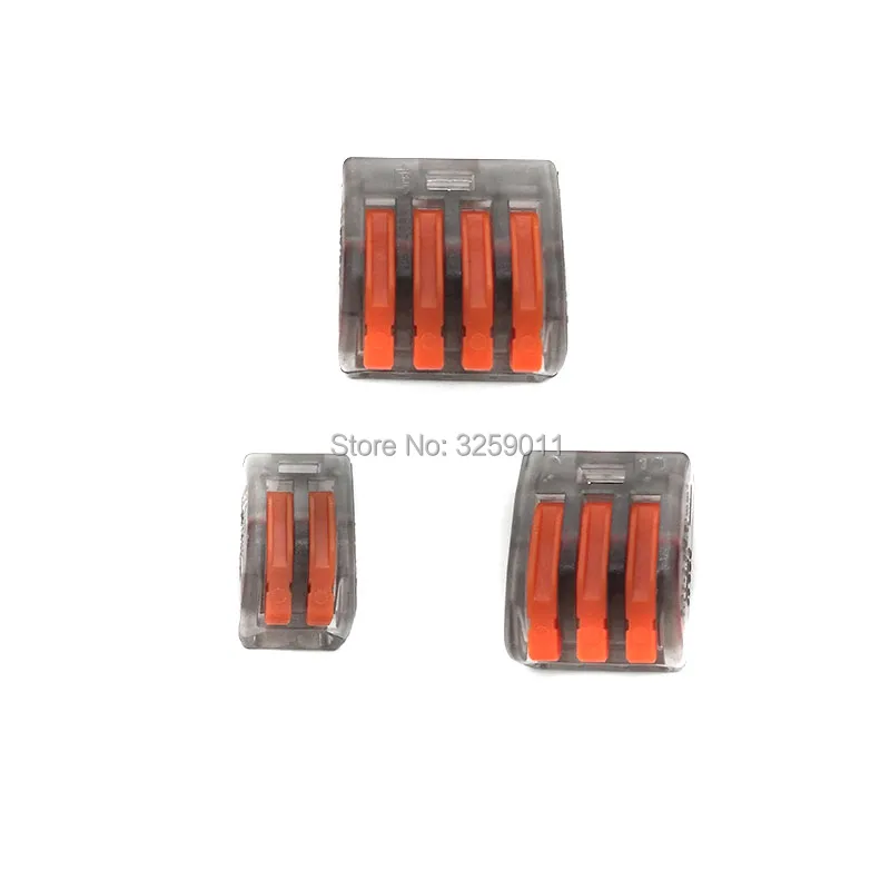 30PCS Compact Splicing wire Connector Lever Push Fit Cable Universal Terminal Block 28-12 AWG PCT-212 transparent Assortment kit |