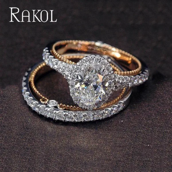 Женское Обручальное Кольцо RAKOL роскошное обручальное кольцо цвета розового