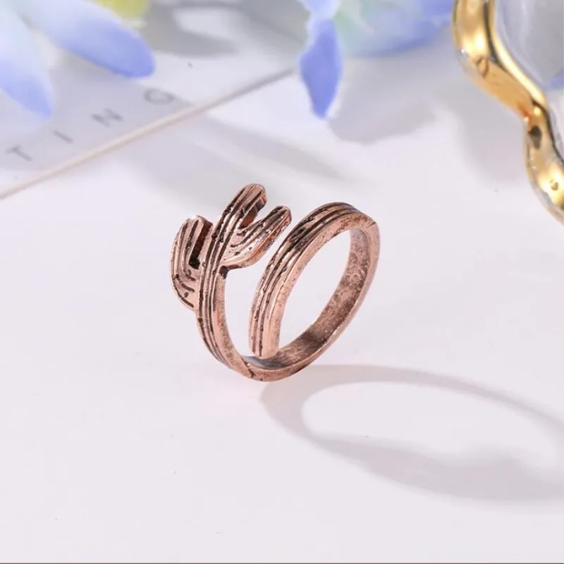 Timlee R013 бесплатная доставка новые открытые кольца на палец из кактуса в ретро
