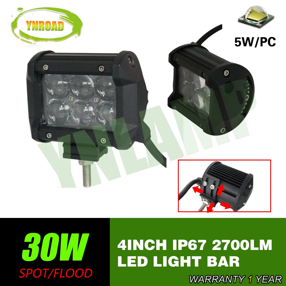 YNROAD 30 Вт 4 дюймовый светодиодный прожектор для внедорожника прожсветильник Тор с