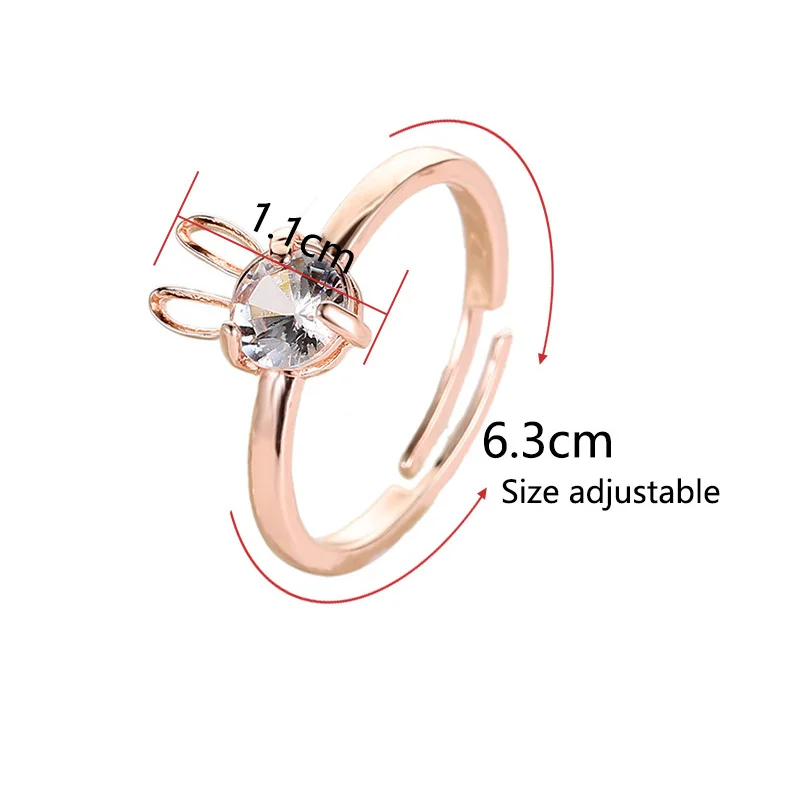 Кольца с милым кроликом женские шикарные изящные кольца для вечеринок