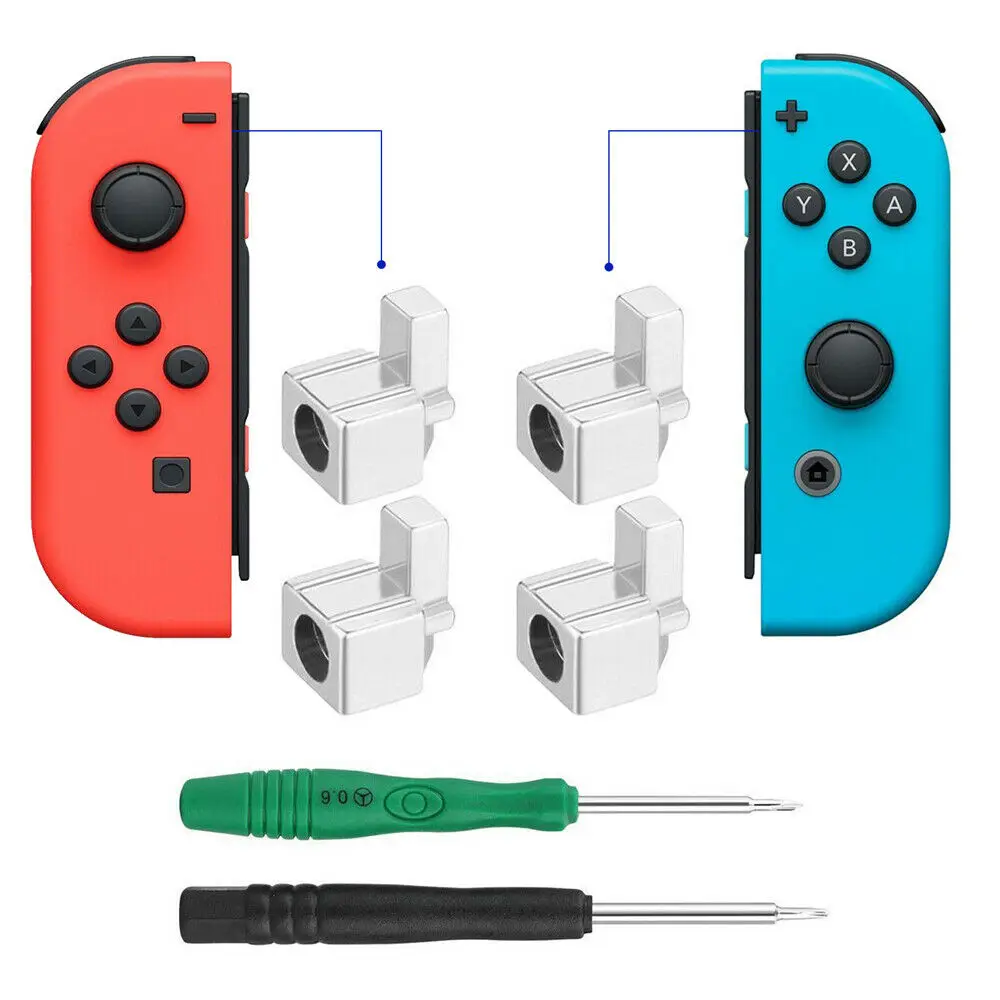 4 pack сплав пряжка замок игровая ручка аксессуары для Nintendo Switch NX Joy Con контроллер + 2