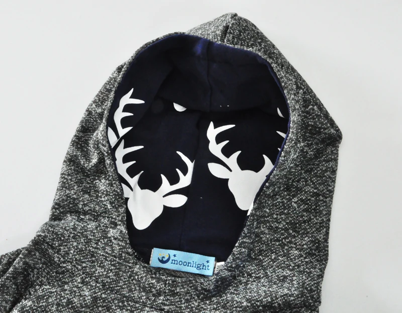 Мальчик комплект одежды олень осенью 2017 серый С Капюшоном тенниска + брюки 2 шт.