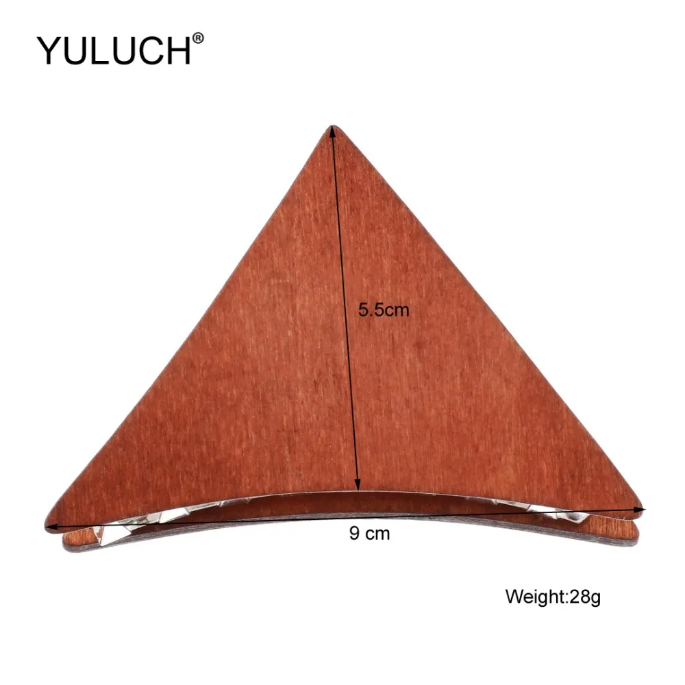 YULUCH 2019 Large Triangle Hair Claw Clip Metal Colorful Wood Big Hairpin Claws Headware For Women Lady Gifts Dropshiping | Украшения и
