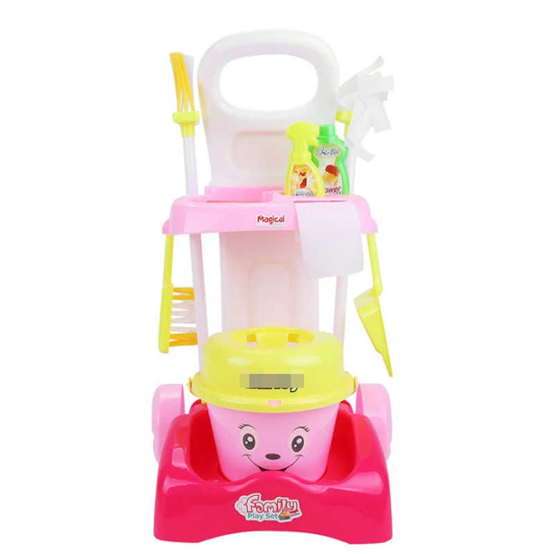 1 Pcs Trolleys Play Interactive Toys Simulation Housekeeping Vacuum Cleaners Kitchen Cleaning Small Appliances Pretend Toys D98