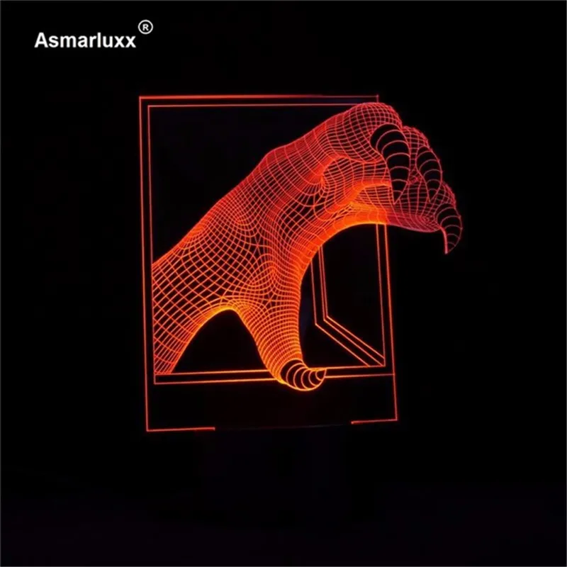 3D динозавром когтями животных светодиодный светильник настроения Бесплатная