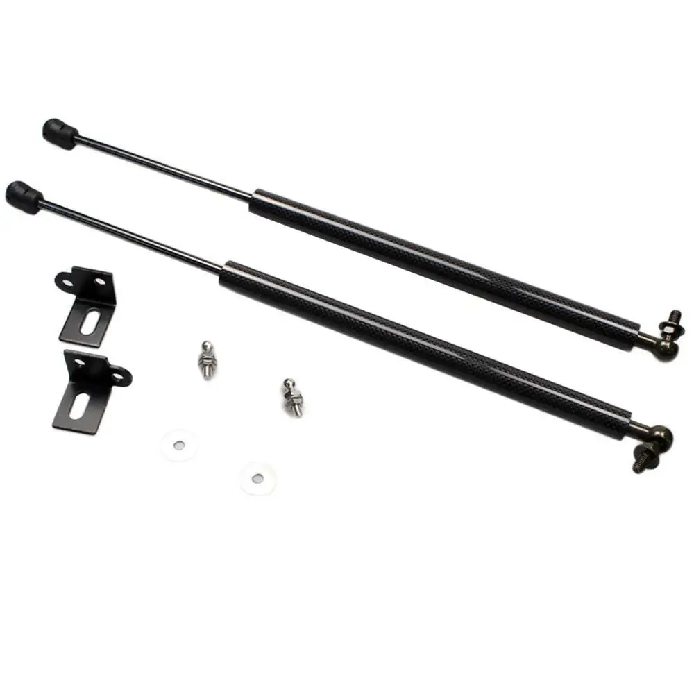 Black Carbon Fiber Авто Передняя крышка капота изменить газовые стойки Лифт поддержка для Ford Mustang 2003- амортизирующее устройство демпфер углеродного волокна - Цвет: Black Carbon Fiber