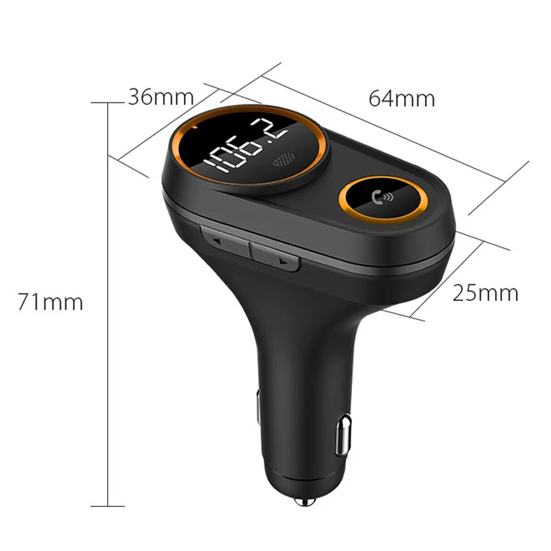 JINSERTA C43 Bluetooth FM передатчик 5В/4.8A автомобиля Зарядное устройство FM модулятор MP3 аудио плеер передатчики громкой связи Bluetooth гарнитура для авто с 2 портами(стандарт Зарядное устройство