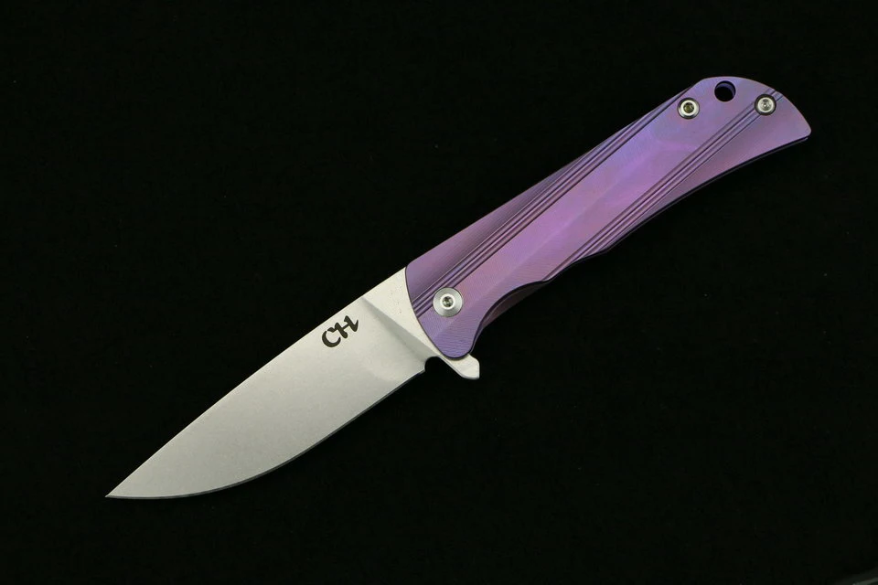 purple CH3001 дизайн AUS-8 лезвие титановая ручка Флиппер Складной нож Открытый Отдых Охота pocke Ножи EDC инструмент выживания - Цвет: purple
