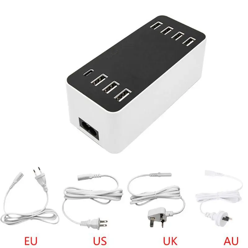 BEESCLOVER для смартфона, планшета, ПК, 8 портов, usb type C, 5 В/8A, розетка, зарядное устройство с напряжением тока, ЖК-дисплей r25