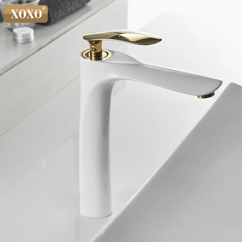 

XOXO Basin Faucets Cold and Hot Single Hole Mixer Tap Black White Gold Mixer Tap For bathroom Sink Taps 20055-1