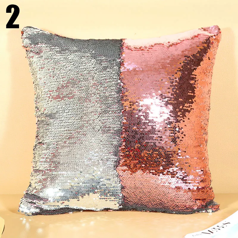 Наволочки с радужным принтом в виде Русалочки двусторонние блестки двухцветные