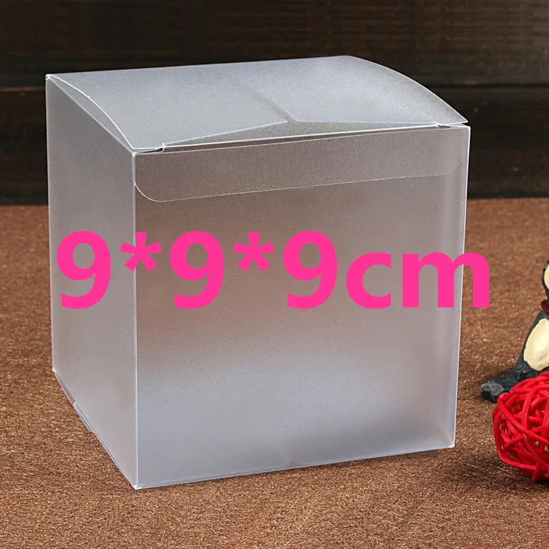30 шт./лот 9*9*9 см коробка из ПВХ с матовым порытием для подарочная упаковка коробки